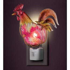 Colorful Glass and Metal ROOSTER Night Light